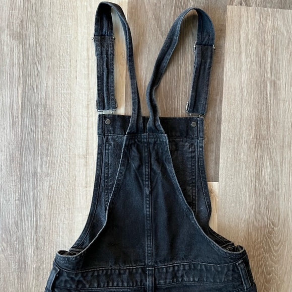 Madewell Adirondack Short Overalls in Washed Black size XXS - Picture 11 of 11